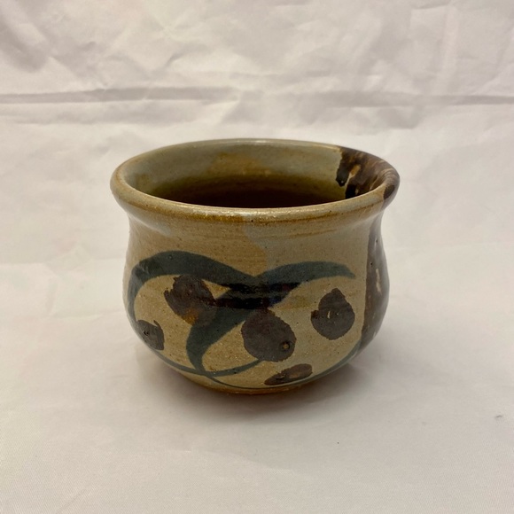 Redware Pottery Bowl/Cup Candle Votive, Glazed EUC - Picture 1 of 4